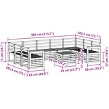  Set vanjskih sofa 10 kom. Prirodna Smeđa 59 x 59 x 37 cm | Shoptok.si