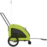 vidaXL Prikolica za bicikl za ljubimce zelena od tkanine i željeza | shoptok.hr