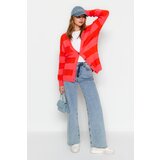 Trendyol Red Color Block Soft Textured Knitwear Cardigan | Shoptok.si