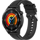 INF Silikonski pašček za uro z šivi v avtomobilu za Xiaomi Watch S4 & Huawei GT5 Black, (21624585) | Shoptok.si