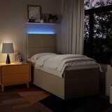  Okvir kreveta s oprugama i madrac krem 80x200 cm od tkanine | shoptok.hr