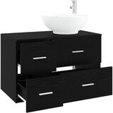  Set namještaja za kupaonicu 2 kom. Crni hrast Konstruirano drvo Crna 49,5 x 44,5 x 80 cm | Shoptok.si
