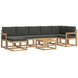 vidaXL Zunanja garnitura za sedenje 8 pcs Bela in antracit Poliester, (5000280001) | Shoptok.si