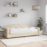 vidaXL Dnevna postelja z vzmetnico krem 90x200 cm blago Cene