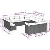  13-dijelni set vrtnih sofa s jastucima poliratan Bež | shoptok.hr