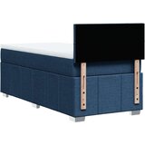 vidaXL Box spring postelja z vzmetnico modra 90x200 cm blago | Shoptok.si