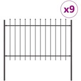  Vrtna ograja z vrhom v obliki sulice, siva, 15,3 x 1 m, jeklo | Shoptok.si