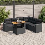 vidaXL 7-dijelni set vrtnih sofa od poliratana s jastucima crni | shoptok.hr