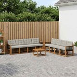  Set vanjskih sofa 9 kom. Prirodna i svjetlosiva | shoptok.hr