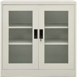 vidaXL Pisarniška omara svetlo siva 90x40x90 cm jeklo | Shoptok.si