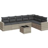 vidaXL 8-dijelni set vrtnih sofa od poliratana s jastucima svjetlosivi | shoptok.hr
