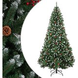  Umjetno božićno drvce s nogom 240 cm PVC Zelena i bijela | shoptok.hr