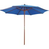  Suncobran s drvenom šipkom 300 x 258 cm plavi | shoptok.hr