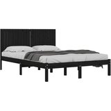  Okvir za krevet od masivne borovine crni 200 x 200 cm | Eponuda.com