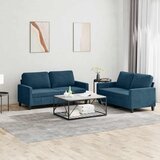  2-dijelni set sofa s jastucima plavi baršunasti | Eponuda.ba