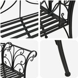  Vrtna klupa 2-Broj sjedala 130 x 47 x 90 cm Čelik Crna | Eponuda.com