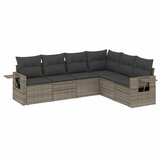  The Living Store Vrtna sedežna garnitura 6-delna z blazinami siv poli ratan - Vrtna Sedežna Garniture, (21461193) | Shoptok.si