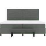 Box Postelja z vzmetnico in klopjo temno siva 200x200 cm tkanina, (22083901) | Shoptok.si