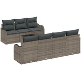 vidaXL set vrtnog namještaja od 8 dijelova s jastučićima u sivoj poli ratan, 2-sjedna vrtna sofa sa skladištem i jastučićima u sivoj poli ratanu Cijene