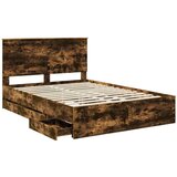  Okvir za krevet s ladicama Dimljeni hrast 140 x 190 cm | shoptok.hr