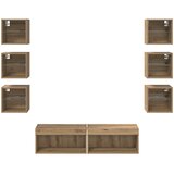 TV ormar S LED lampica s ladicama 8 pcs Umjetnički hrast Stakl | Eponuda.com