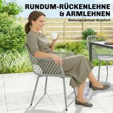  Set od 4 vrtne stolice plastične vrtne stolice otporne na UV zračenje s naslonima za ruke i naslonom 56 x 51 x 84 cm sive | shoptok.hr