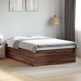  Posteljni okvir rjav hrast 140x190 cm inženirski les | Shoptok.si