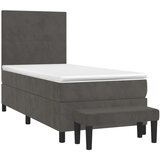 Box spring postelja z vzmetnico temno siv 90x190 cm žamet, (20846698) | Shoptok.si
