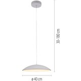SCHÖNER WOHNEN 14606-16 - led prigušiva luster na sajli lente LED/17W/230V prečnik 40 cm bela | Eponuda.com