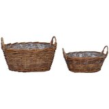  Košara za rastline s shranjevanjem 2 pcs Rjava Lacak ratan, (5000207857) | Shoptok.si