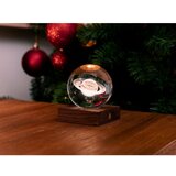 Gingko Temno rjava LED zatemnitvena namizna svetilka iz masivnega oreha s steklenim senčilom (višina 12 cm) Amber – | Shoptok.si