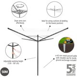 Brabantia Antracitno sivo vrtno stojalo za sušenje perila 50 m Lift-O-Matic – | Shoptok.si