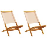 Maison Chic Vrtni stoli - Stol za vrt 2 kosa bež trden akacijev les in blago JS1176, (21878672) | Shoptok.si