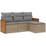 Maison Chic Seti vrtnega pohištva - Vrtna garnitura - Vrtni pohištvo set 4-delna z blazinami bež poli ratan, (21816015) | Shoptok.si