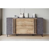 P & B Široka Komoda Helsinki, Barva Kostanja, Antracit | Shoptok.si
