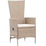  7-dijelni vrtni blagovaonski set od poliratana s jastucima bež Dužina stola 150 cm | shoptok.hr