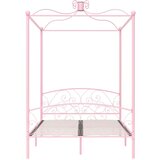 vidaXL Posteljni okvir z ogrodjem za baldahin roza kovinski 120x200 cm | Shoptok.si