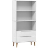 Maison Chic Knjižna omara - Knjižni regal MOLDE bela 85x35x170,5 cm trdna borovina, (21725690) | Shoptok.si