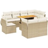  9-dijelni set vrtnih sofa s jastucima bež od poliratana | shoptok.hr