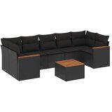  8-dijelni set vrtnih sofa od poliratana s jastucima crni | shoptok.hr