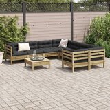  9-dijelni set vrtnih sofa s jastucima od impregnirane borovine | shoptok.hr