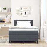 vidaXL Box Spring Krevet s madracem & LED tamno sivi 120x200 cm žoržet | shoptok.hr