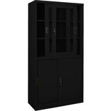  Uredski ormarić s kliznim vratima crni 90 x 40 x 180 cm čelični | shoptok.hr