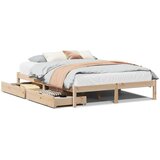 Maison Chic Posteljni okvir - Dvoposteljna postelja - Zakonska postelja brez vzmetnice 135x190 cm trdna borovina-J10667, (21759714) | Shoptok.si