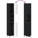  Kupaonski ormar s otvorenom policom BREDA Crna 30 x 31 x 190 cm | shoptok.hr