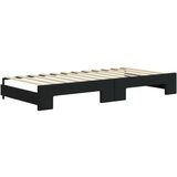 vidaXL dnevni krevet na razvlačenje s madracima crni 90x200 cm baršun | shoptok.hr