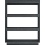 vidaXL knjižna omara za razdelitev prostora siva 80x35x103 cm borovina | Shoptok.si