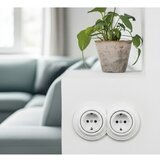  Kliklap - Dvostruka retro kućna utičnica sa okvirom SCHUKO 230V snežno bela | Eponuda.com