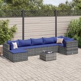 The Living Store Vrtna sedežna garnitura 8-delna z blazinami siva poli ratan - Vrtna Sedežna Garnitura, (21476643) | Shoptok.si