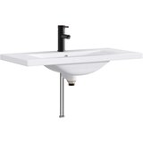 vidaXL Umivalnik za kopalnico Mat črna 81 x 40 x 17,5 cm Kovina, (5000245184) | Shoptok.si